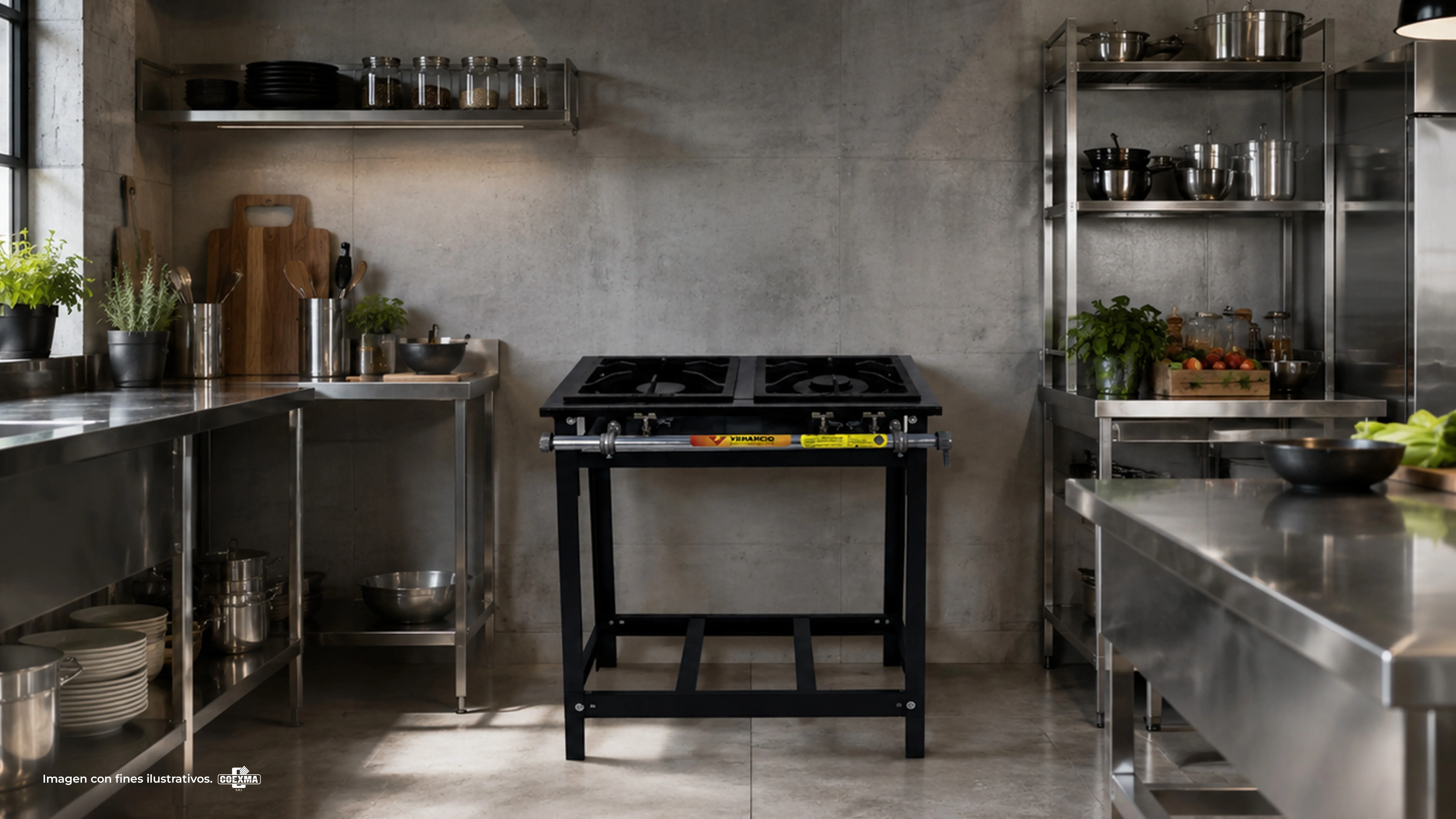 Cocina a Gas Industrial 2 Quemadores E2E2QD