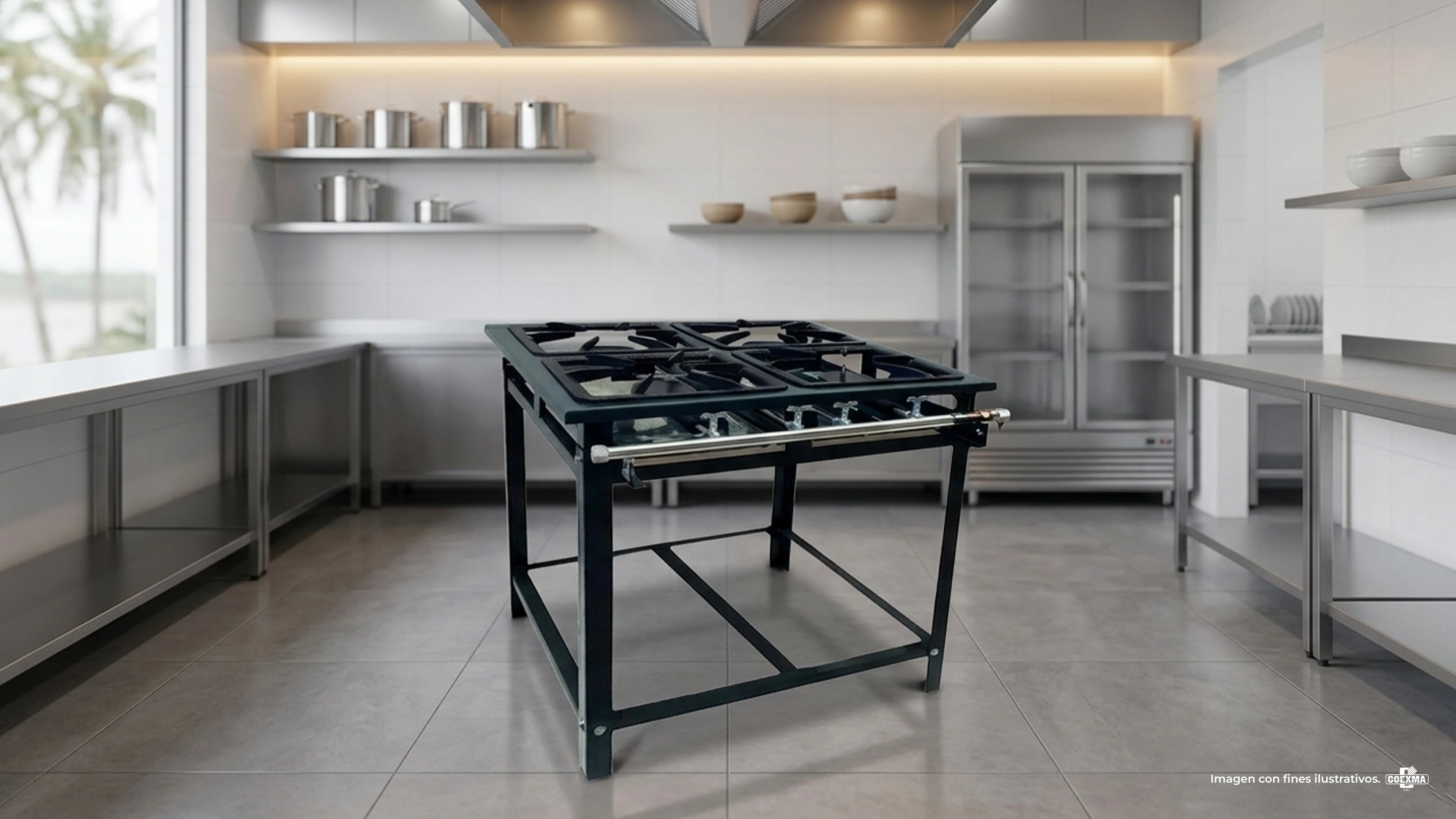 Cocina a Gas Industrial 4 Quemadores Simples E4E