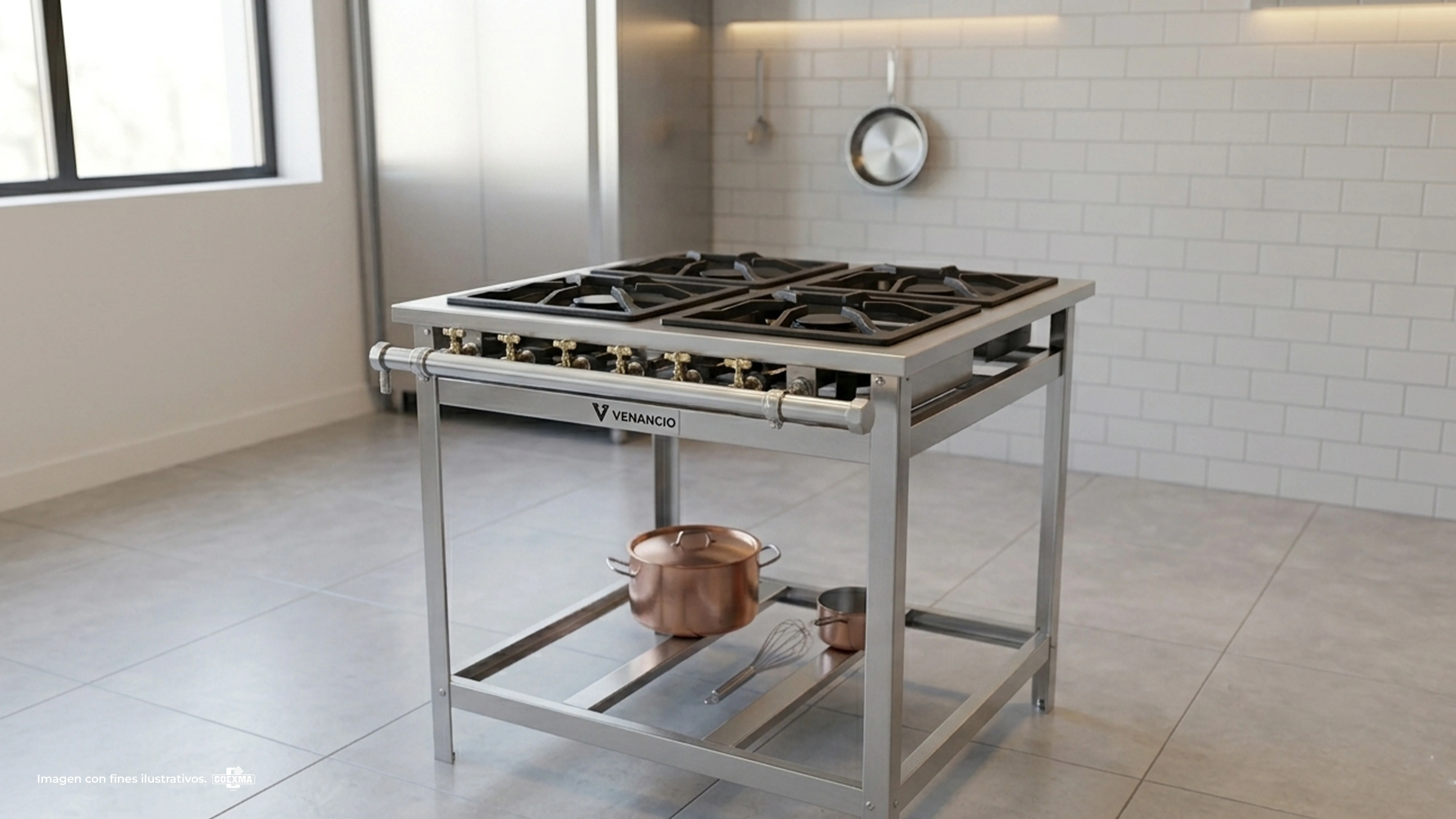 Cocina a Gas Industrial Extra 4 Quemadores Acero Inox EI4