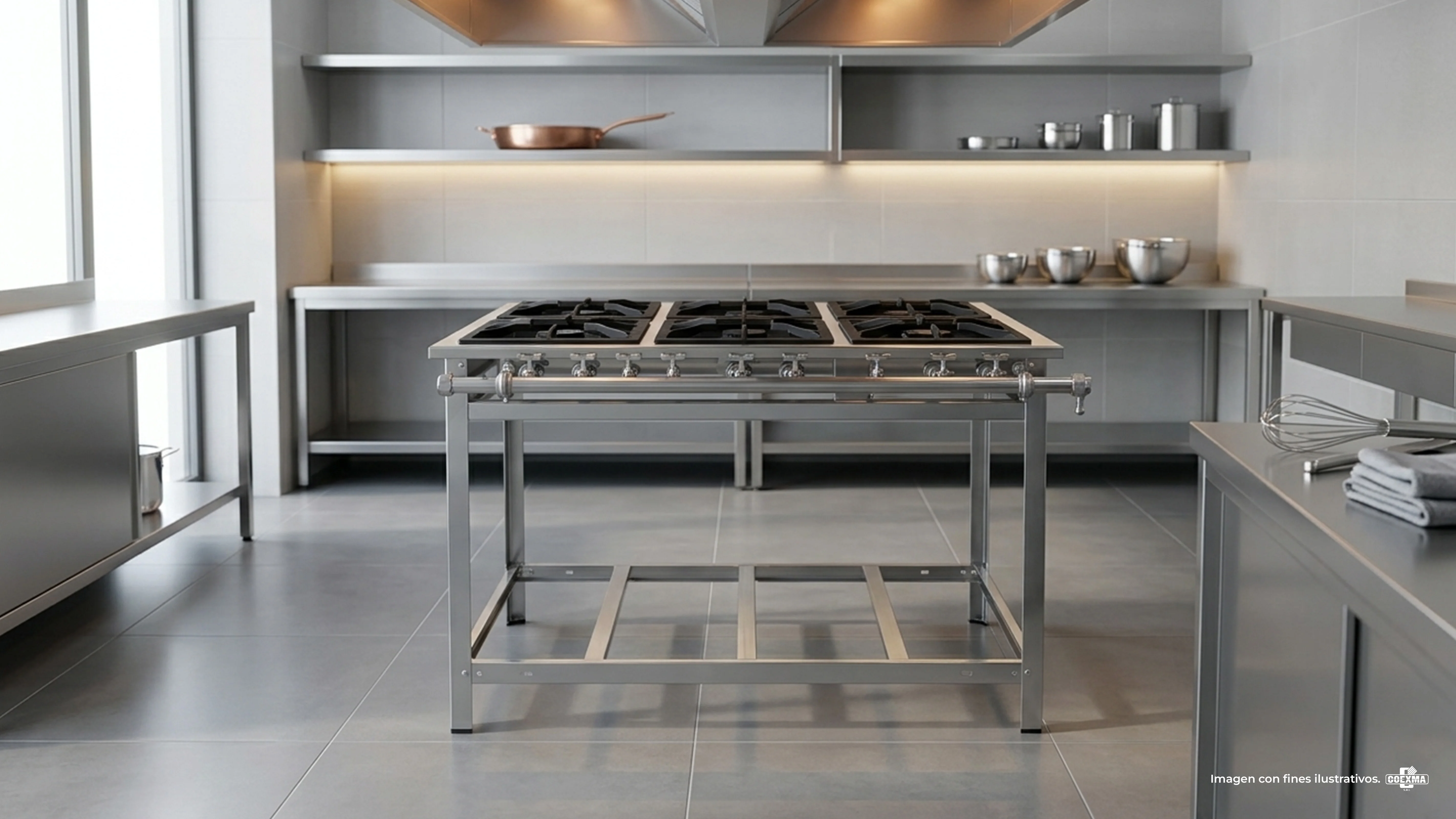 Cocina a Gas Industrial Extra 6 Quemadores Acero Inox EI6