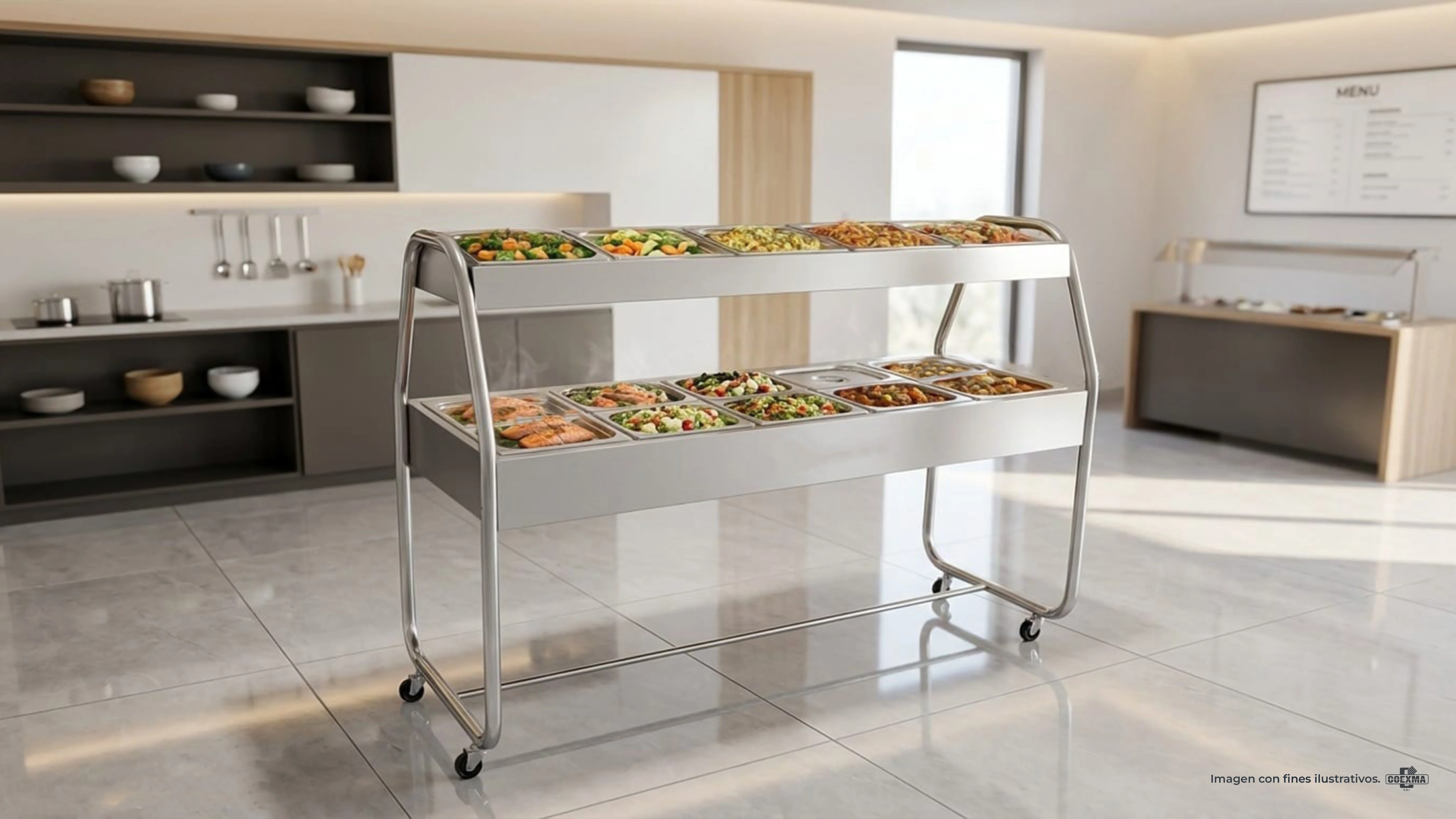 Buffet Combinado  Caliente/Frío / 10 Cubas 1/2 EAD10T Cromado