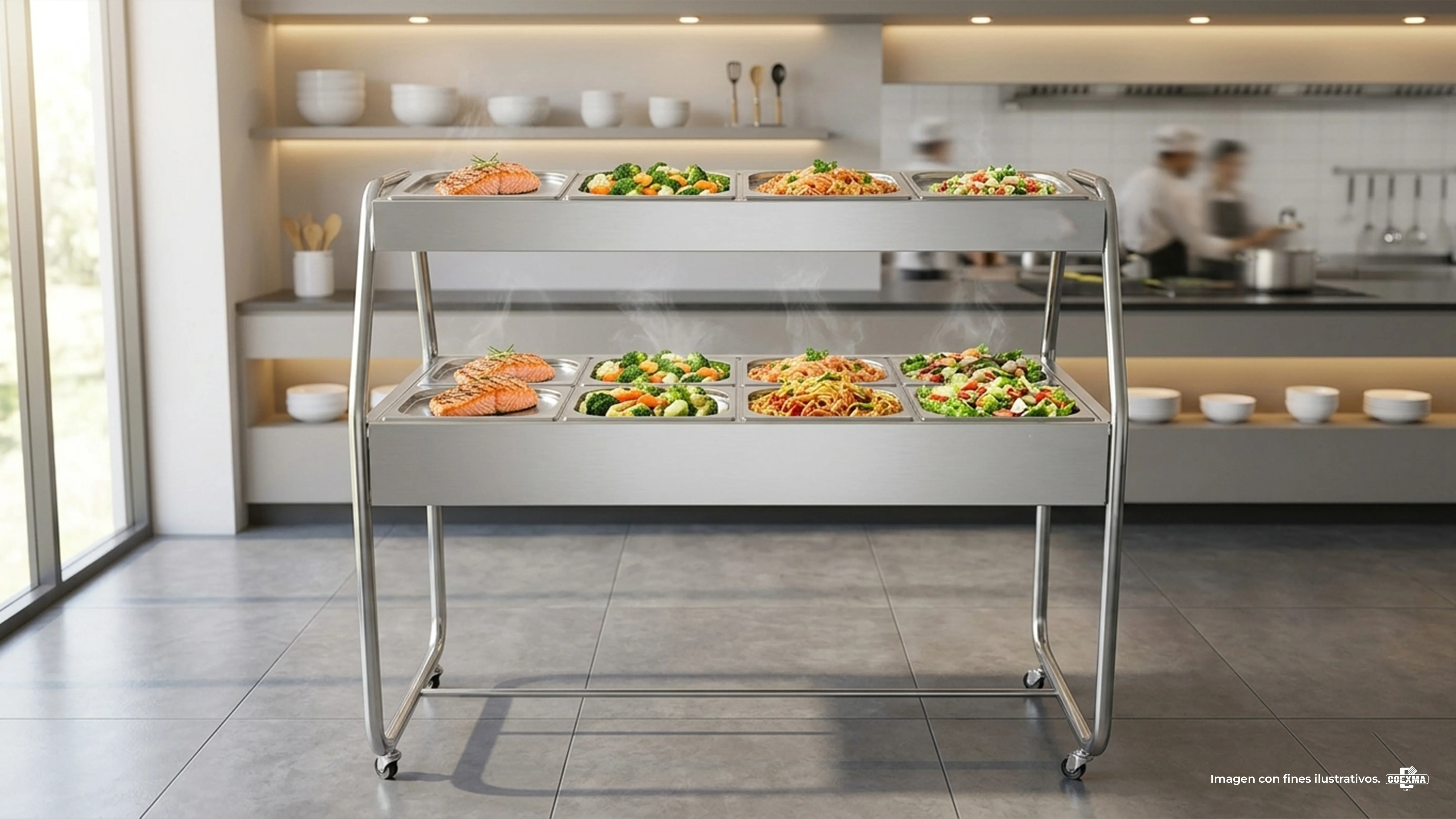 Buffet Combinado Caliente/Frío / 8 Cubas 1/2 EAD8T Cromado