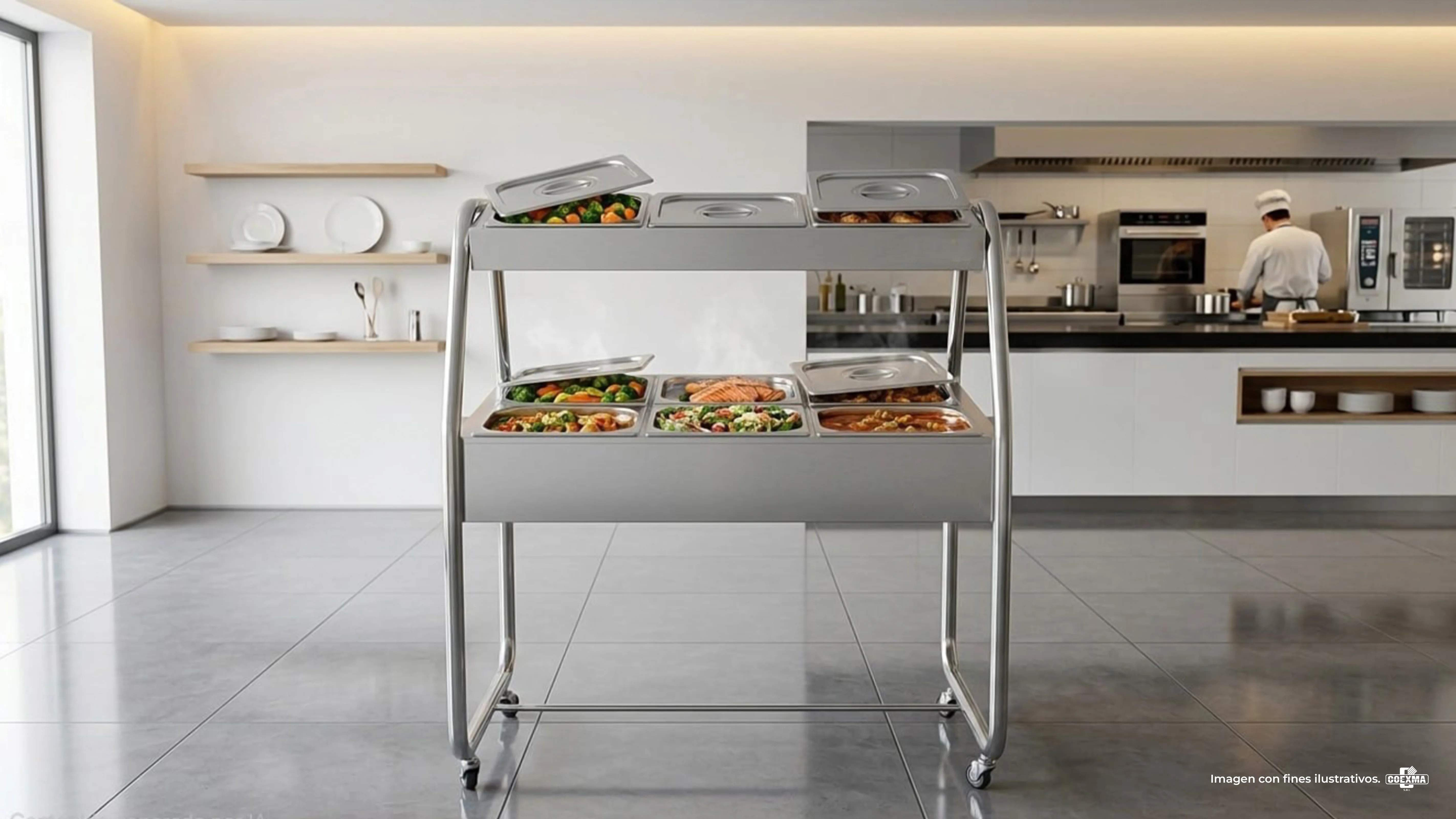 Buffet Combinado Caliente/Frío / 6 Cubas 1/2 EAD6T Cromado