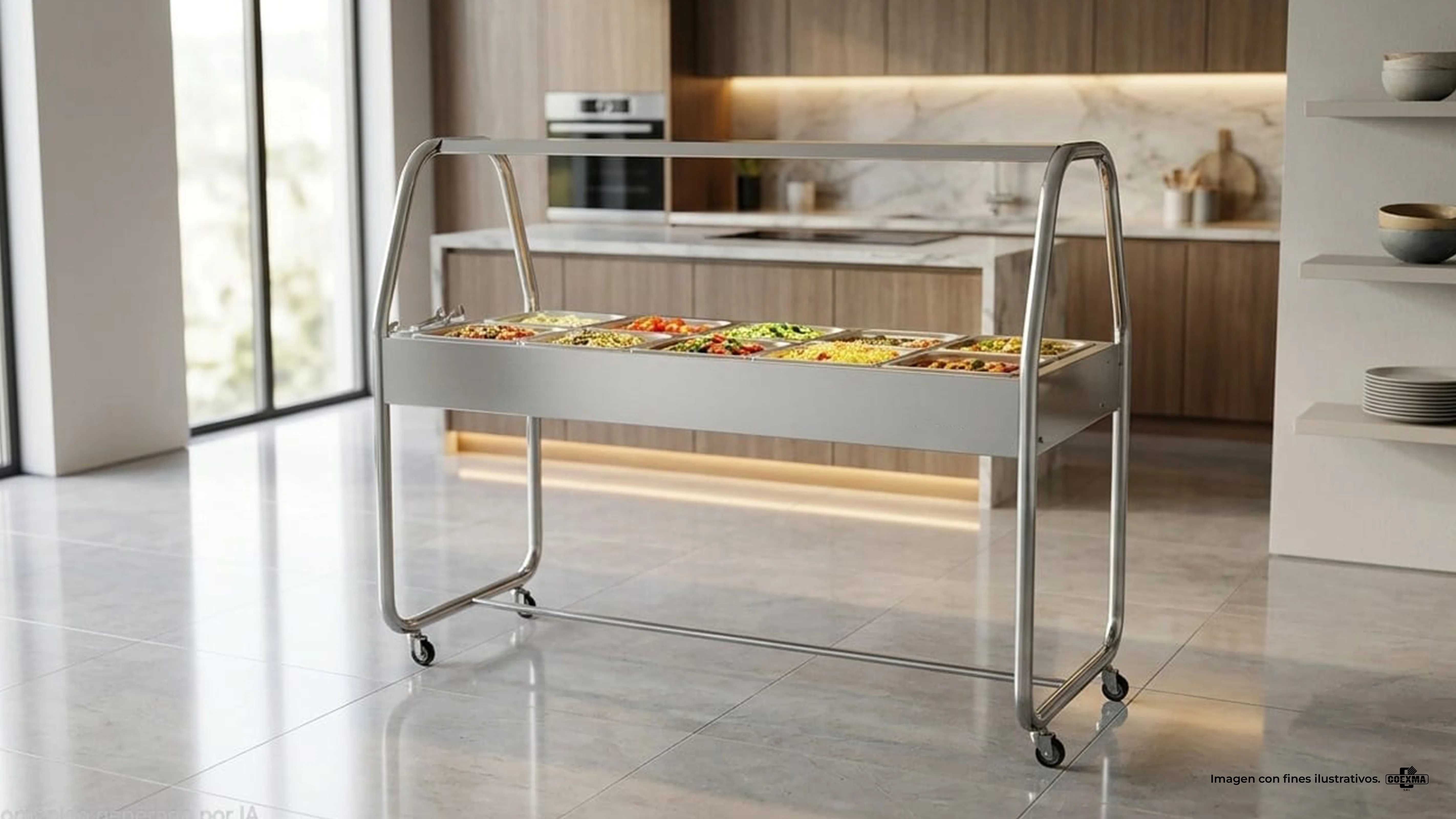 Buffet Central Frío 10 Cubas 1/2 EA10TCX Cromado