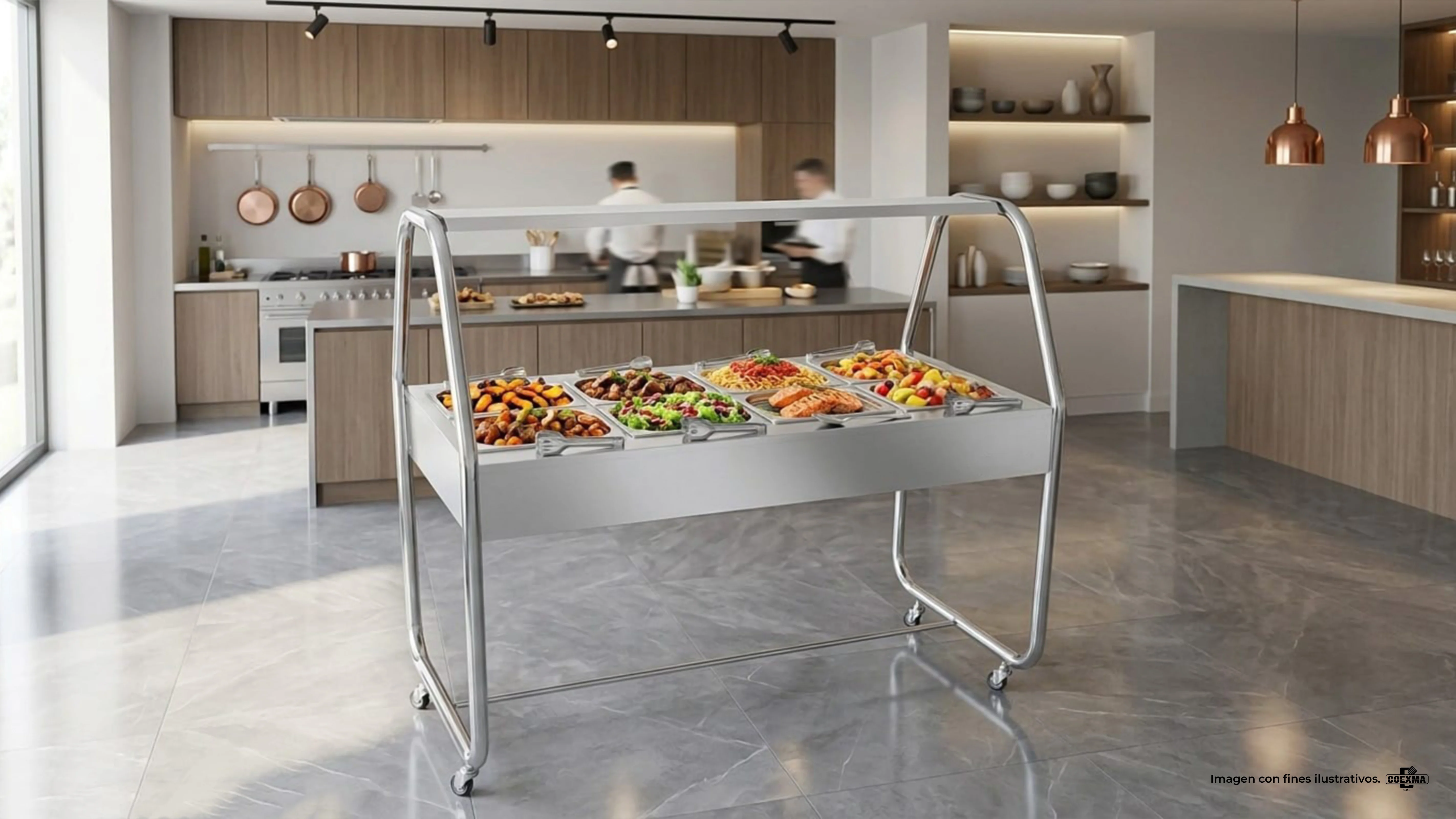 Buffet Central Frío 8 Cubas 1/2 EA8TCX Cromado