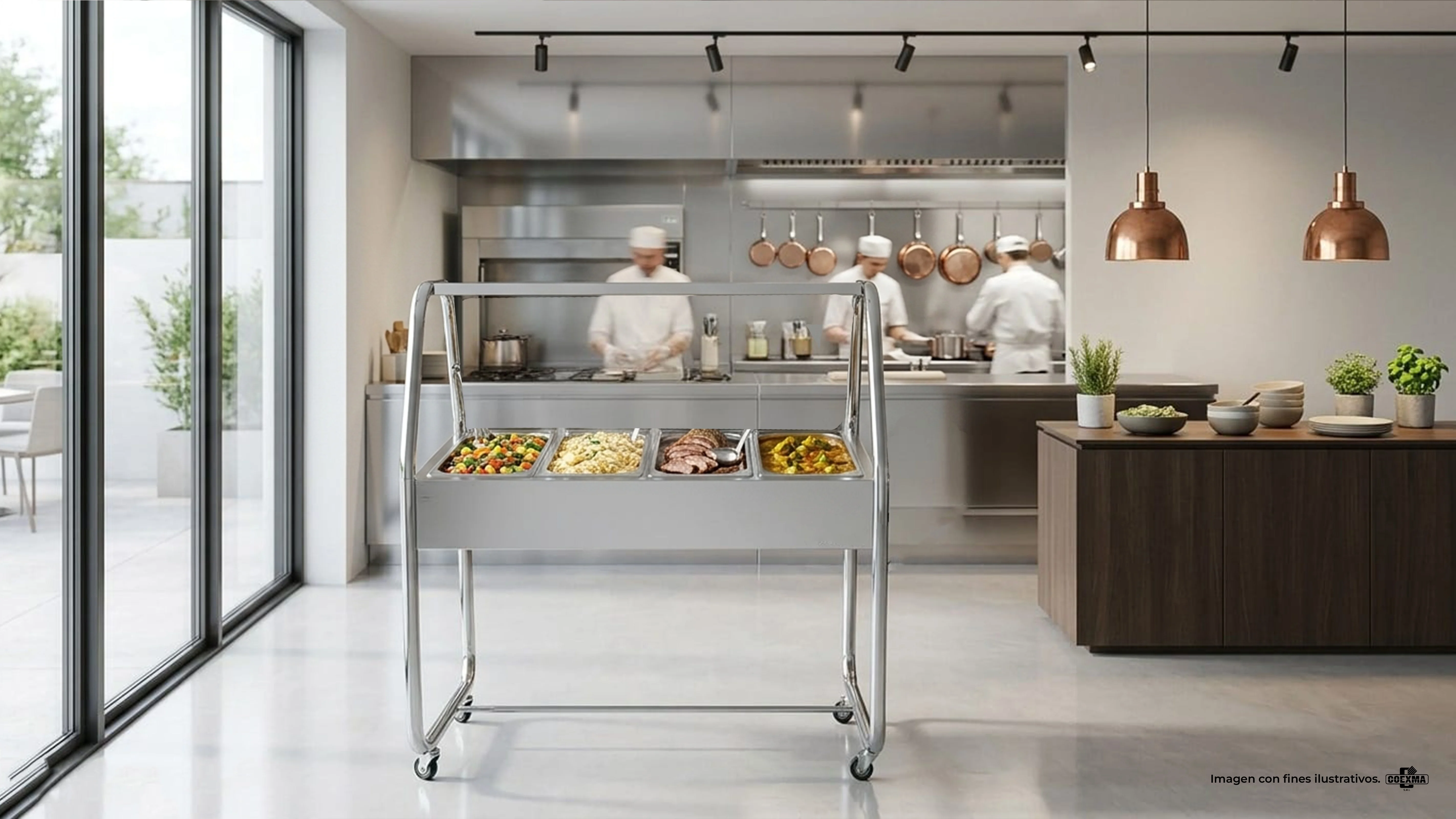 Buffet Central Frío 4 Cubas 1/2 EA4TCX Cromado
