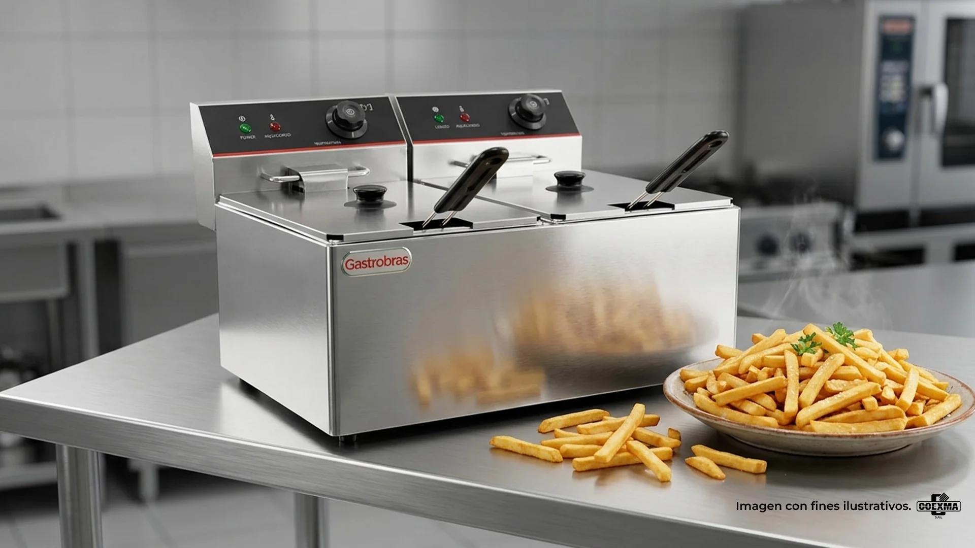Freidora de Mesa Eléctrica 4+4 Litros 2 CUB/6L-2