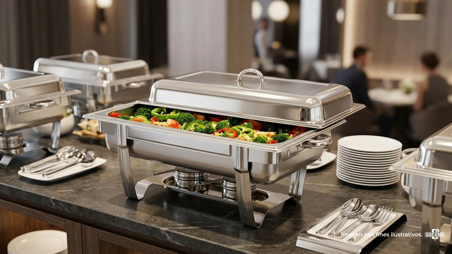 Calentador Rechaud para Buffet Rectangular 9 Litros GN 1/1