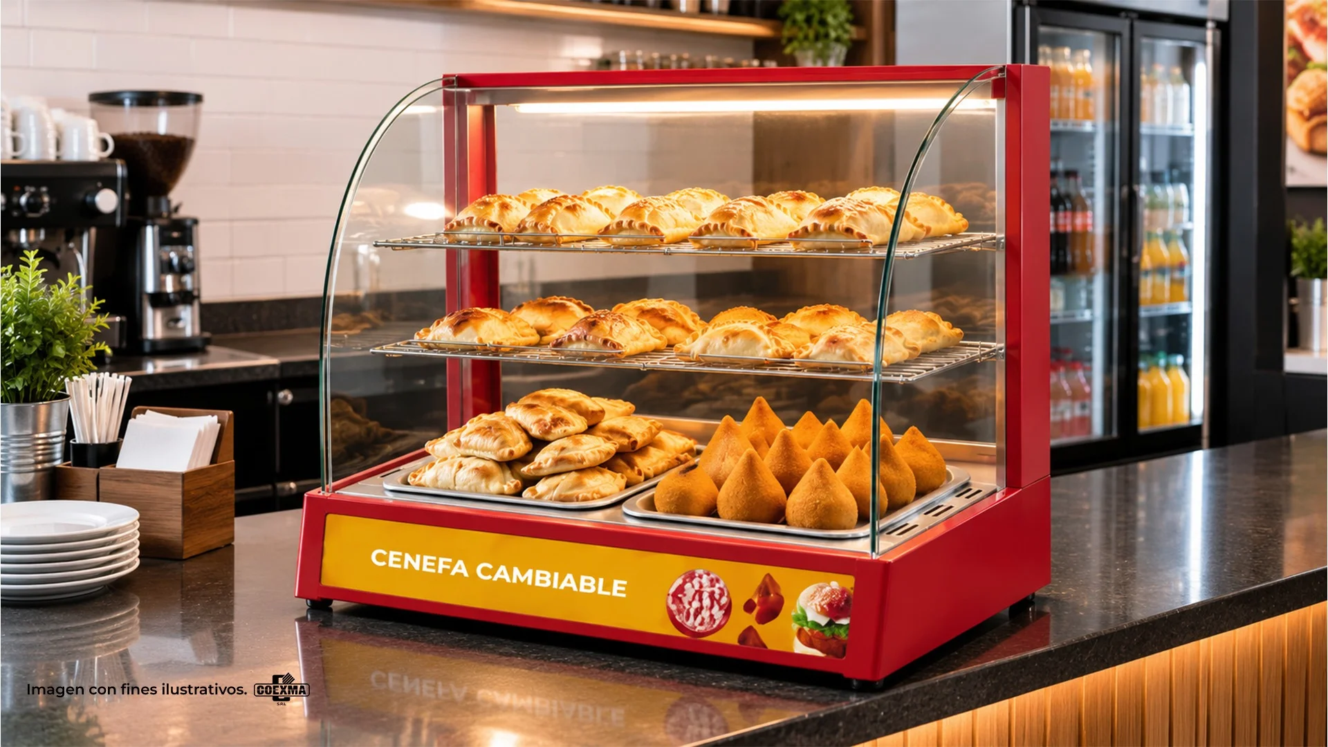 Estufa Caliente Vidrio Curvo GECV-2P