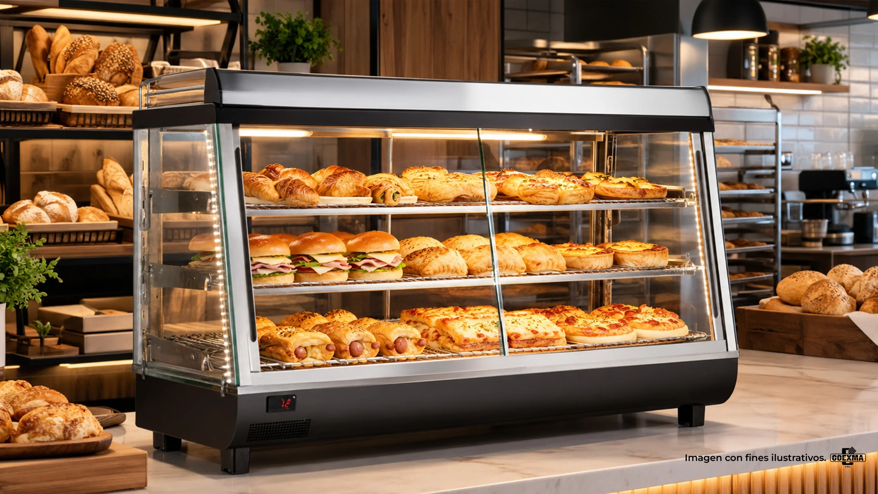 Vitrina Caliente de Mesa Inox BVCA-186