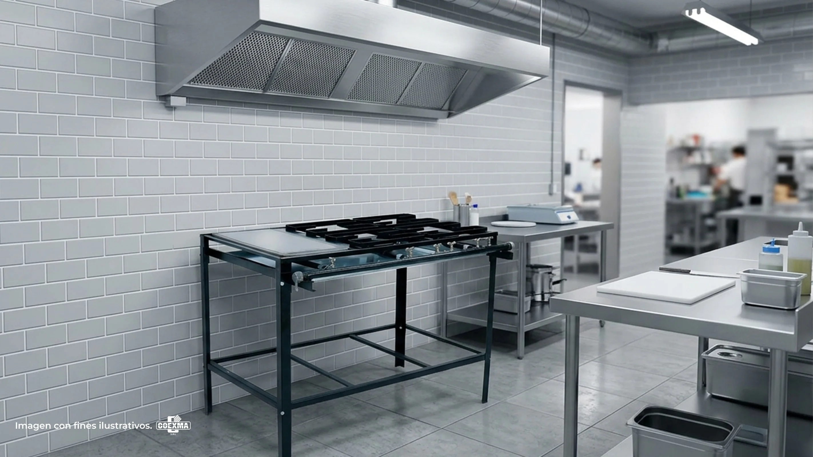 Cocina a Gas Industrial 4 Quemadores 2S / 2D FF4CD2 Doble con Chapa