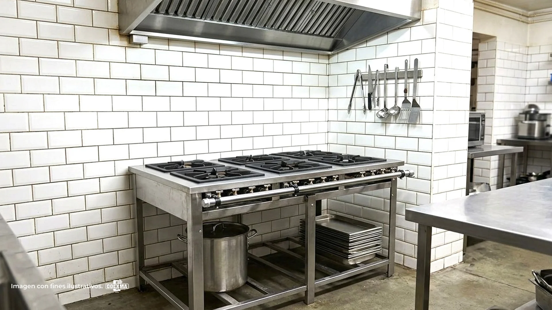 Cocina a Gas Industrial Maxi 6 Quemadores Acero Inox MI6