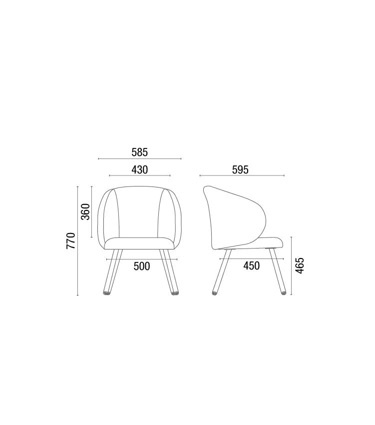Silla Fija Pata Metal Bee 36707 - Imagen 4
