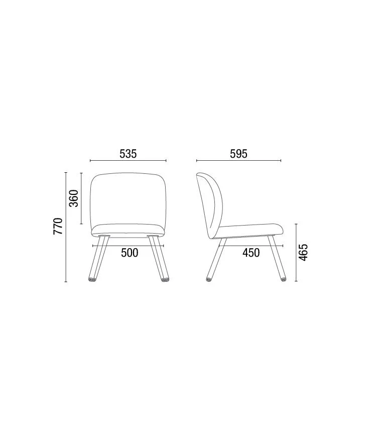 Silla Respaldo Alto Fija Patas Metal Bee 36747 - Imagen 2