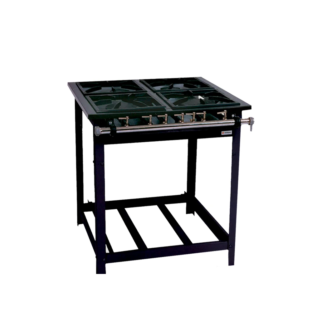 Cocina a Gas Industrial 4 Quemadores / con Espacio Horno / E4E - Imagen 2
