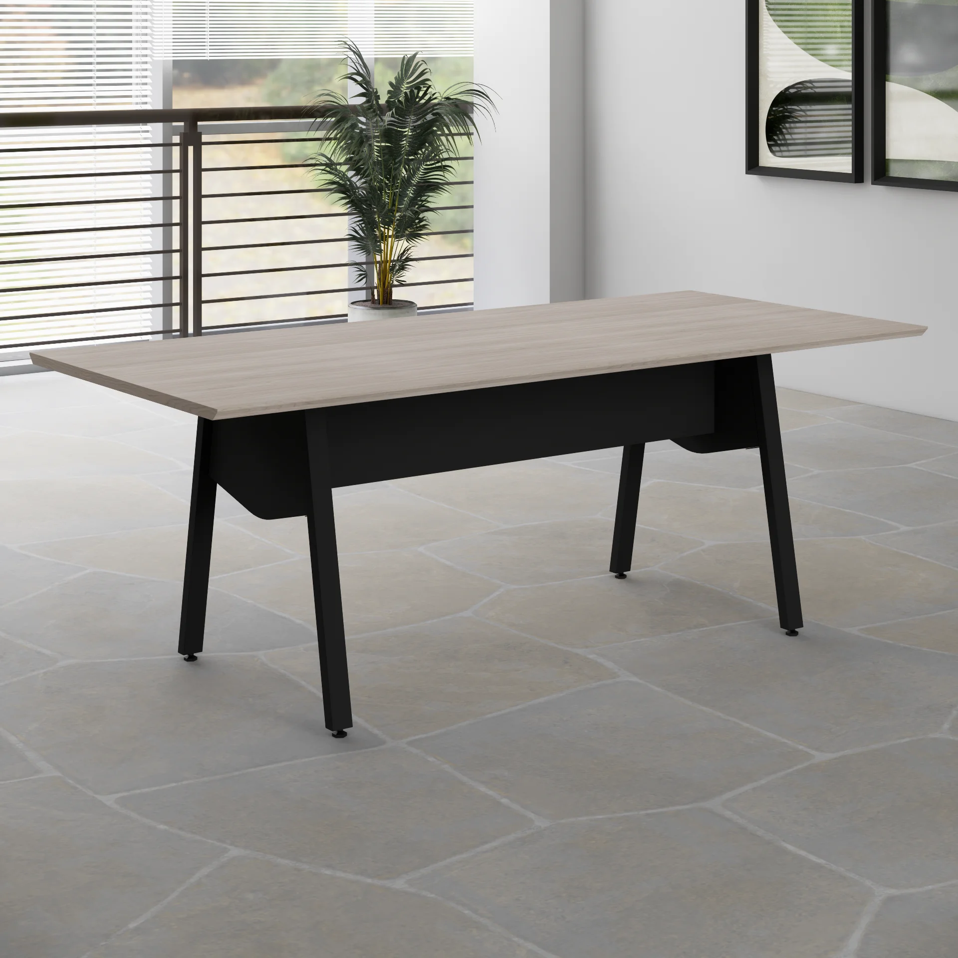 Mesa de Reunión Rectangular Pata Caballete VRA2090 - Imagen 4