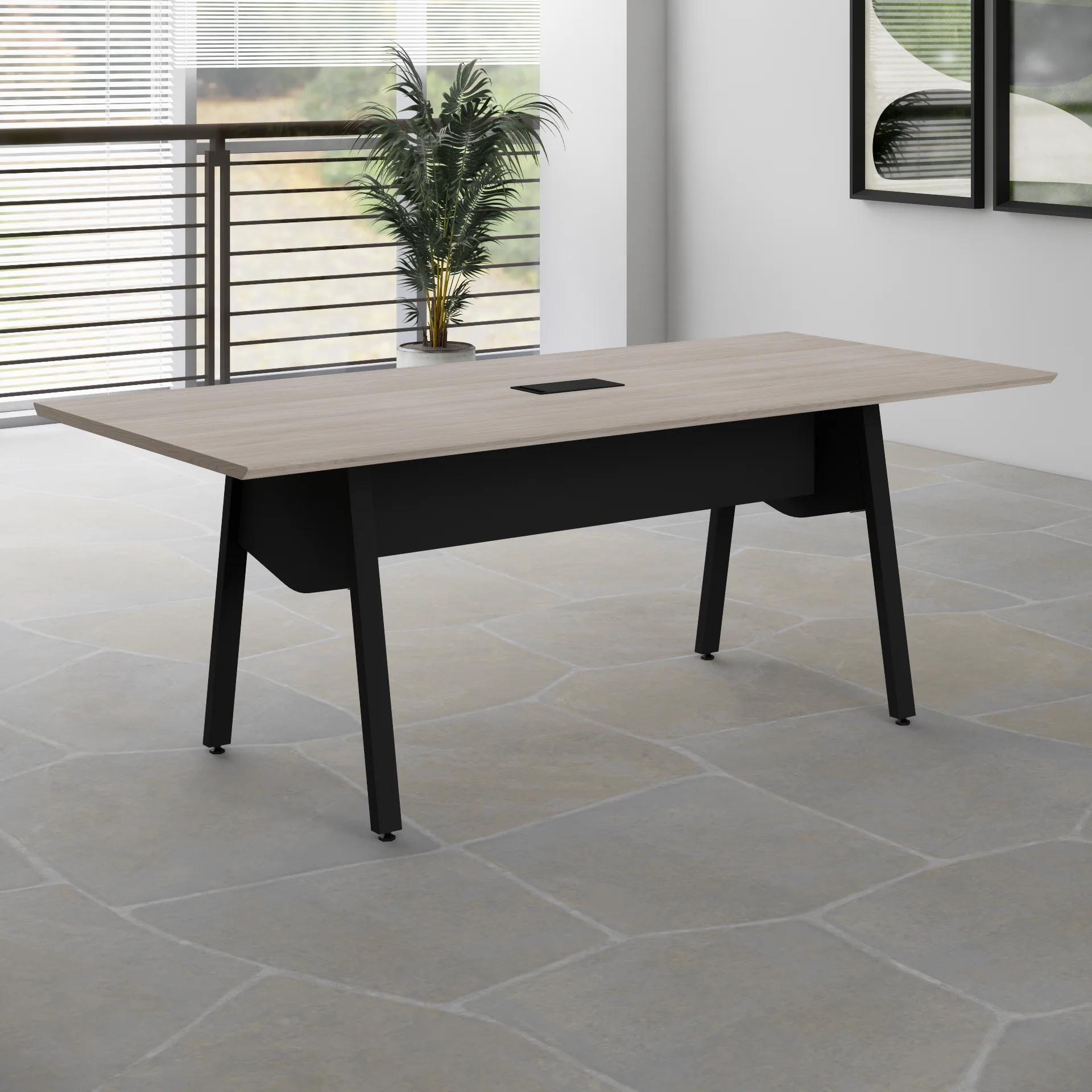 Mesa de Reunión Rectangular Pata Caballete VRA2090 - Imagen 5