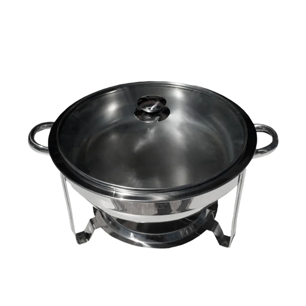 Calentador Rechaud para Buffet Circular 5.5 Litros Tapa Acrílico - Imagen 2